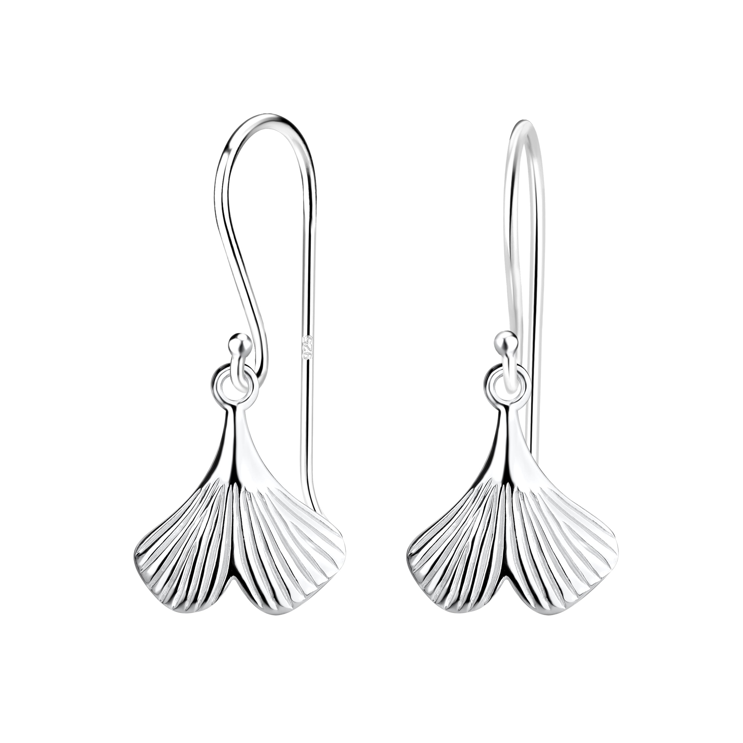 Sterling Silver Ginkgo Leaf Earrings