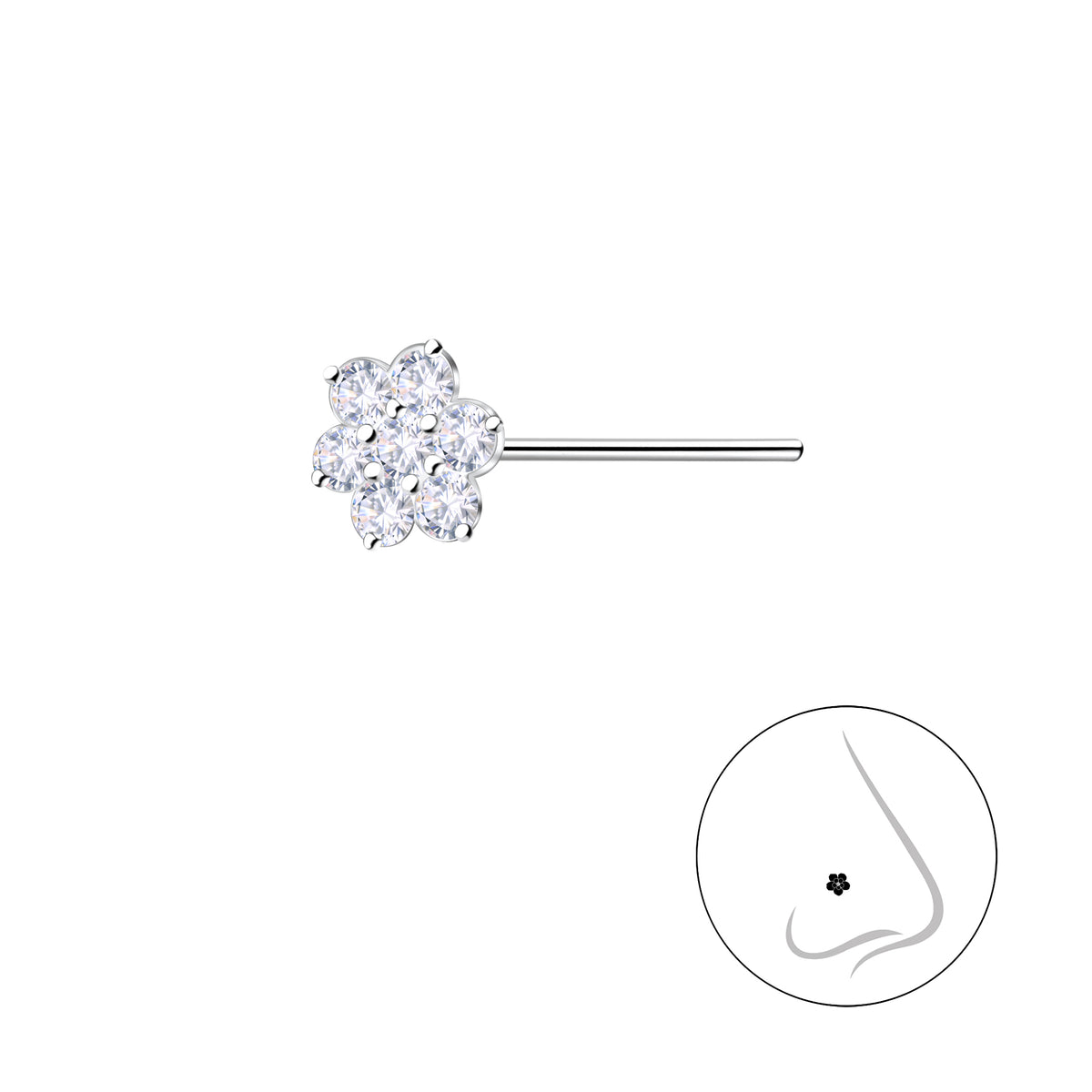 Plain 925 Silver Nose Stud