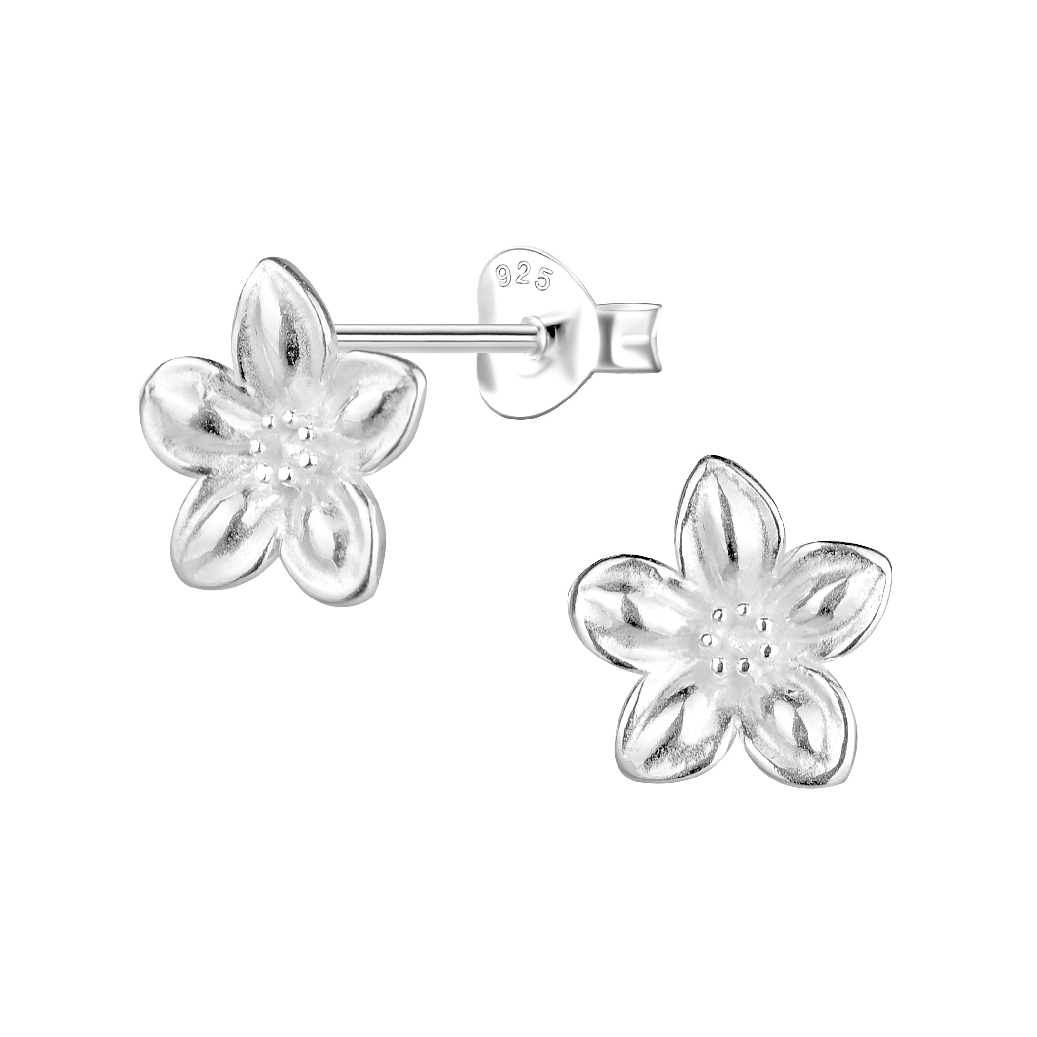 Sterling Silver Flower Ear Studs
