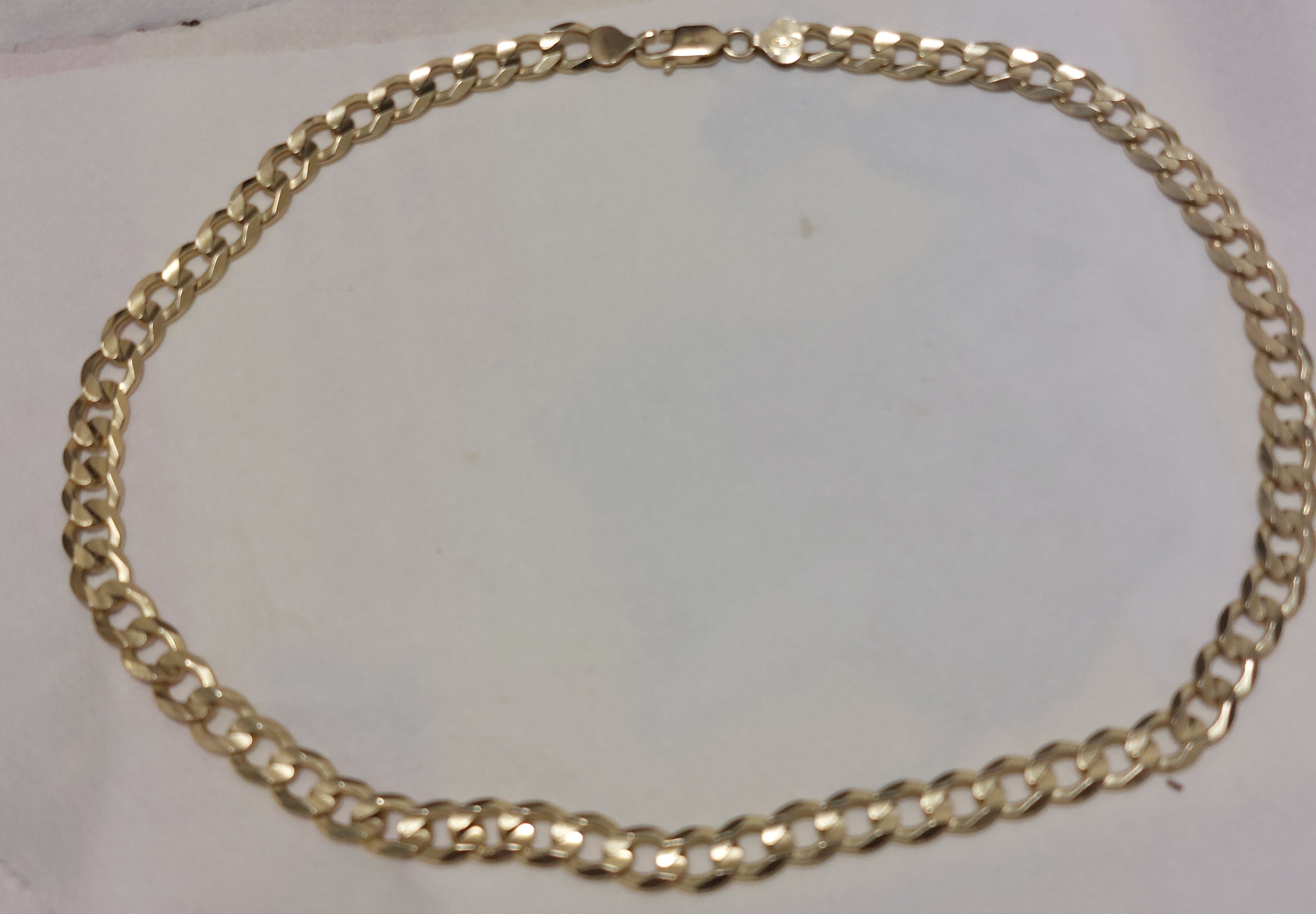 Sterling Silver 925 Gold Plated Curb Chain Necklace – 42.7 g