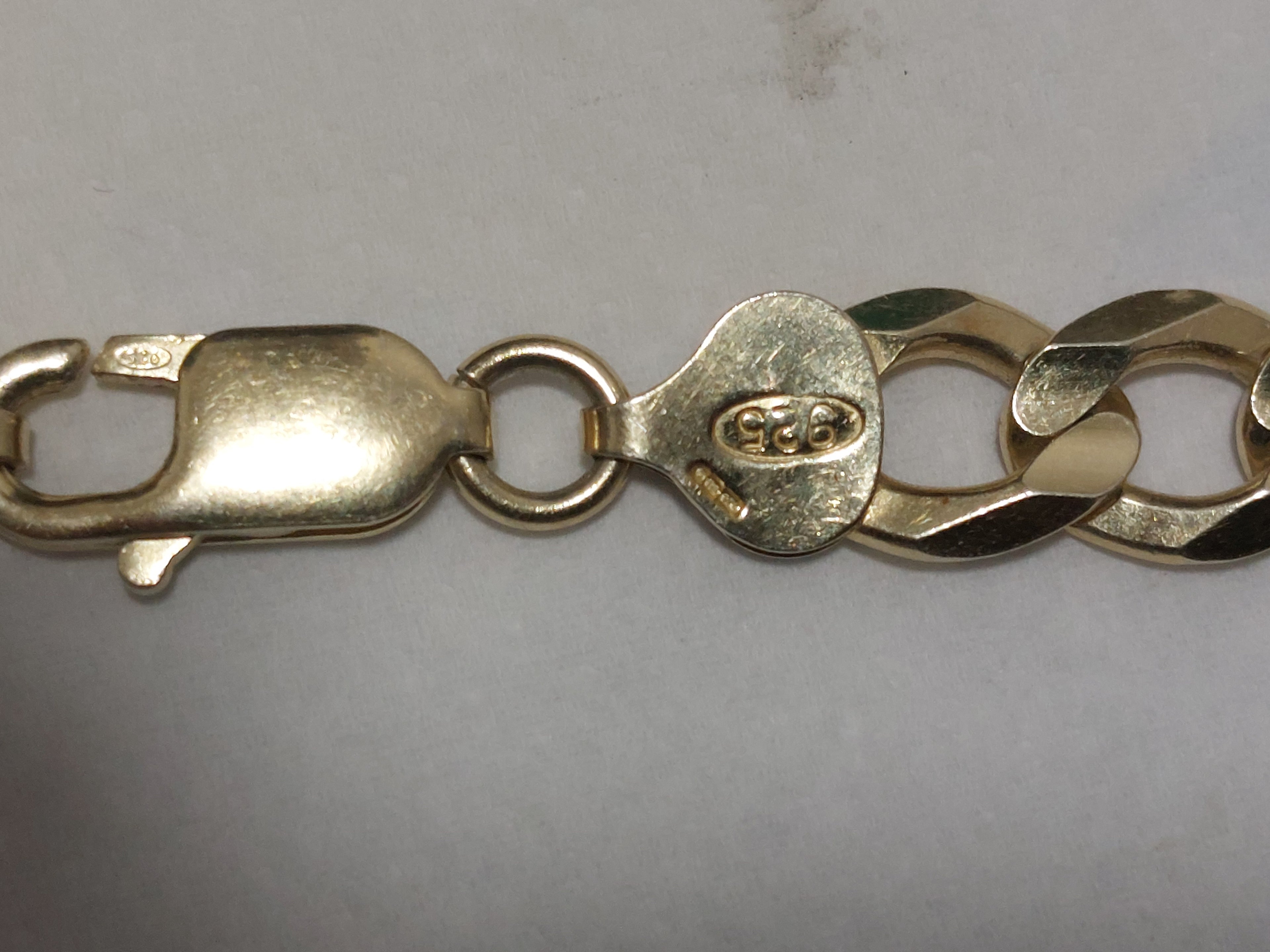 Sterling Silver 925 Gold Plated Curb Chain Necklace – 42.7 g